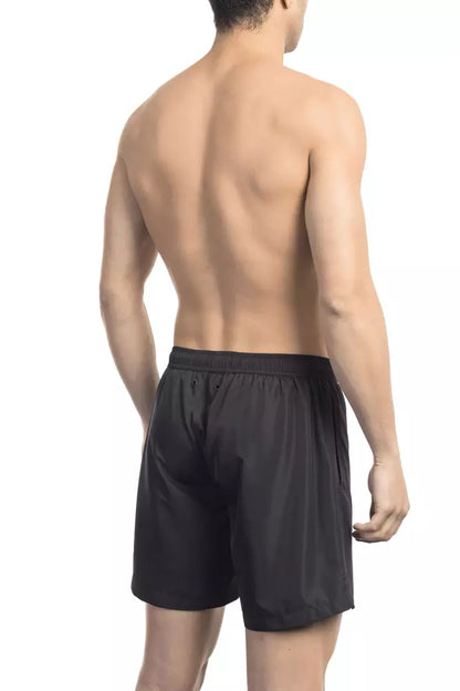 Black Polyester Men's Swim Short