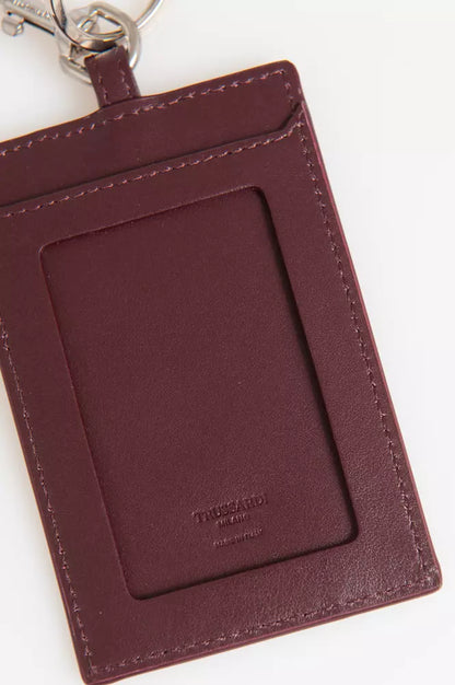 Brown Leather Men Badge Holder