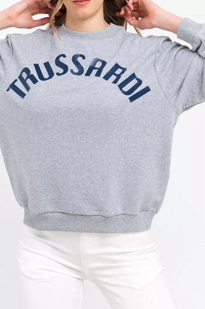 Gray Cotton Women Sweatshirt