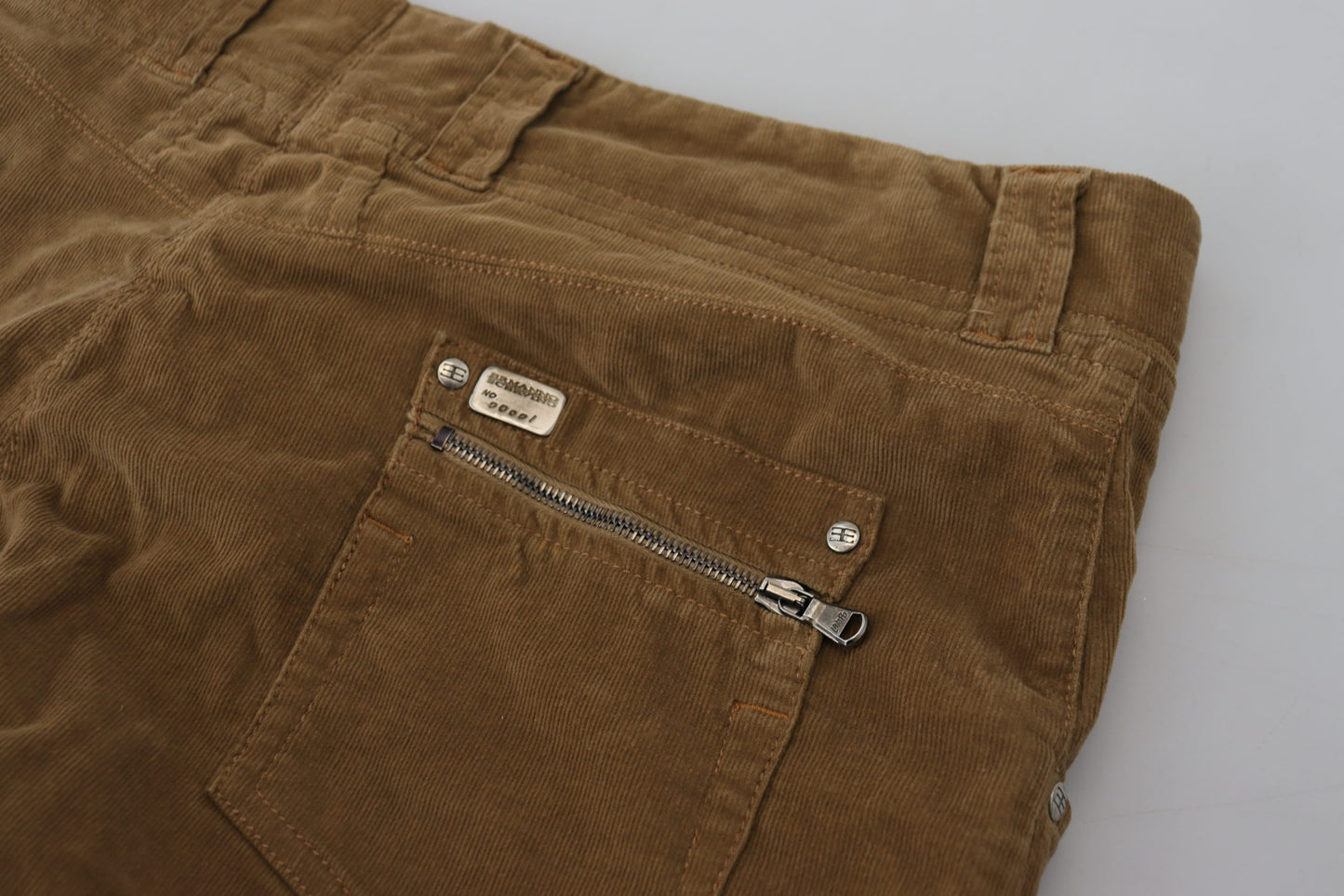Brown Cotton Corduroy Cargo Pants