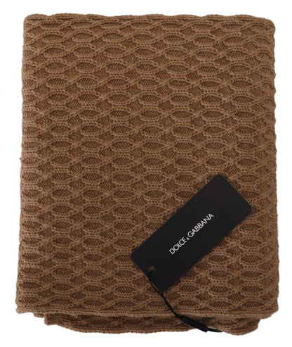 Dark Brown Wrap Shawl Knitted Camel Scarf