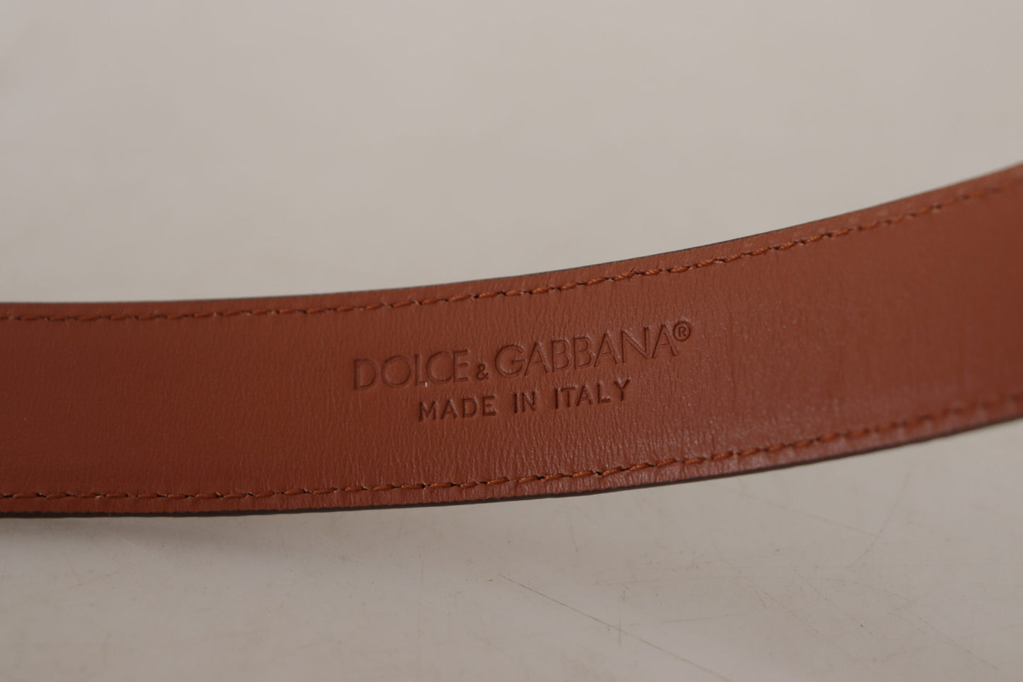 Brown Leopard Embossed Leather Buckle Belt