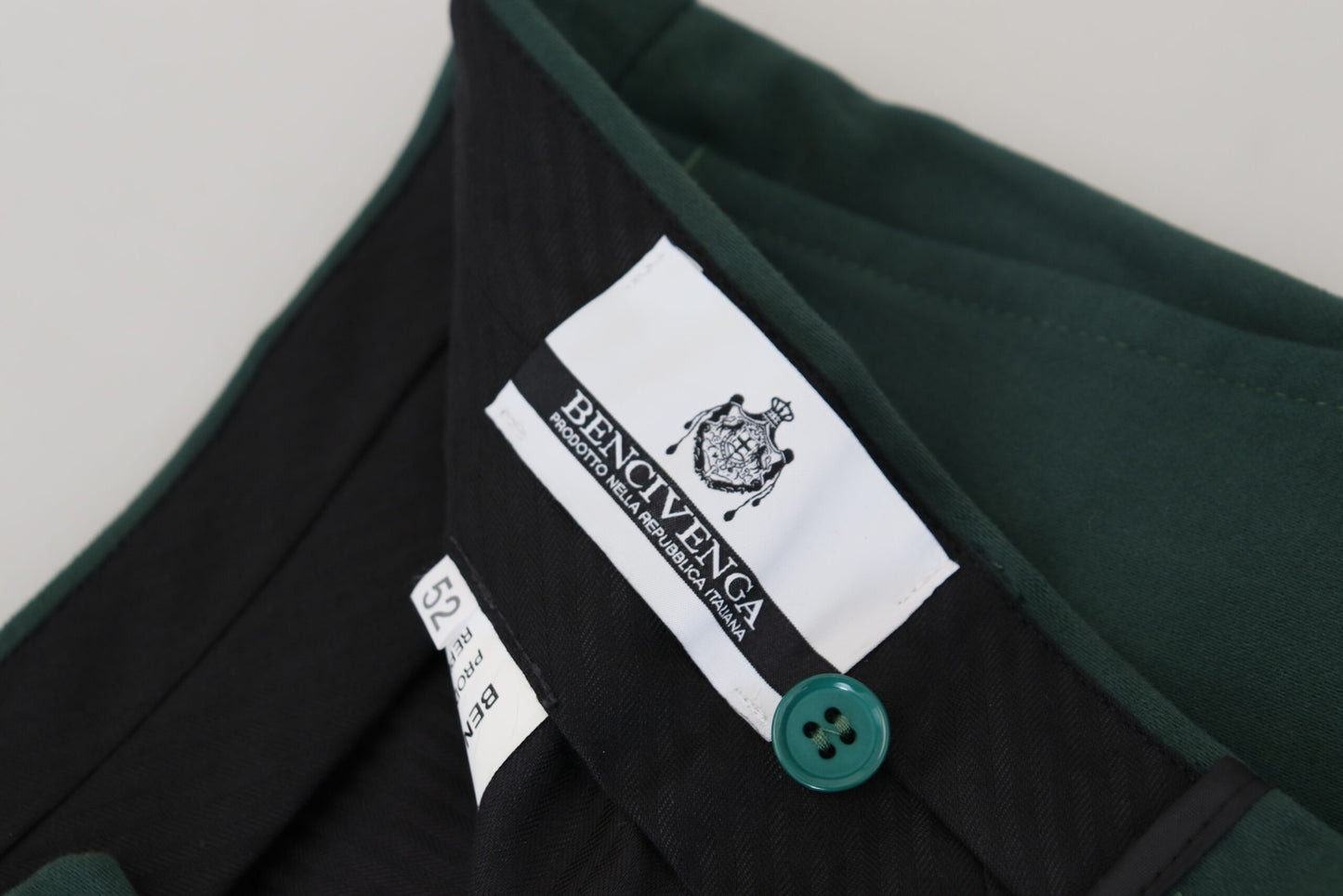 Dark Green Cotton Skinny Men Pants