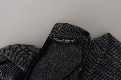 Dark Gray Nylon Turtleneck Pullover Sweater