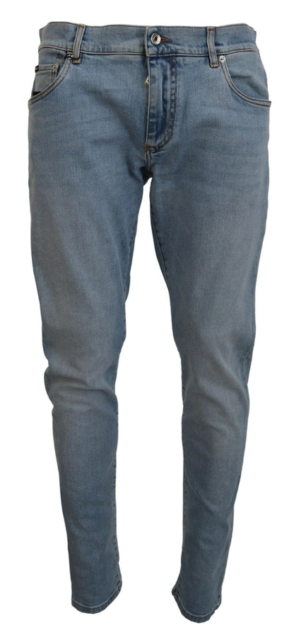 Blue Wash Slim Fit Cotton Denim Jeans