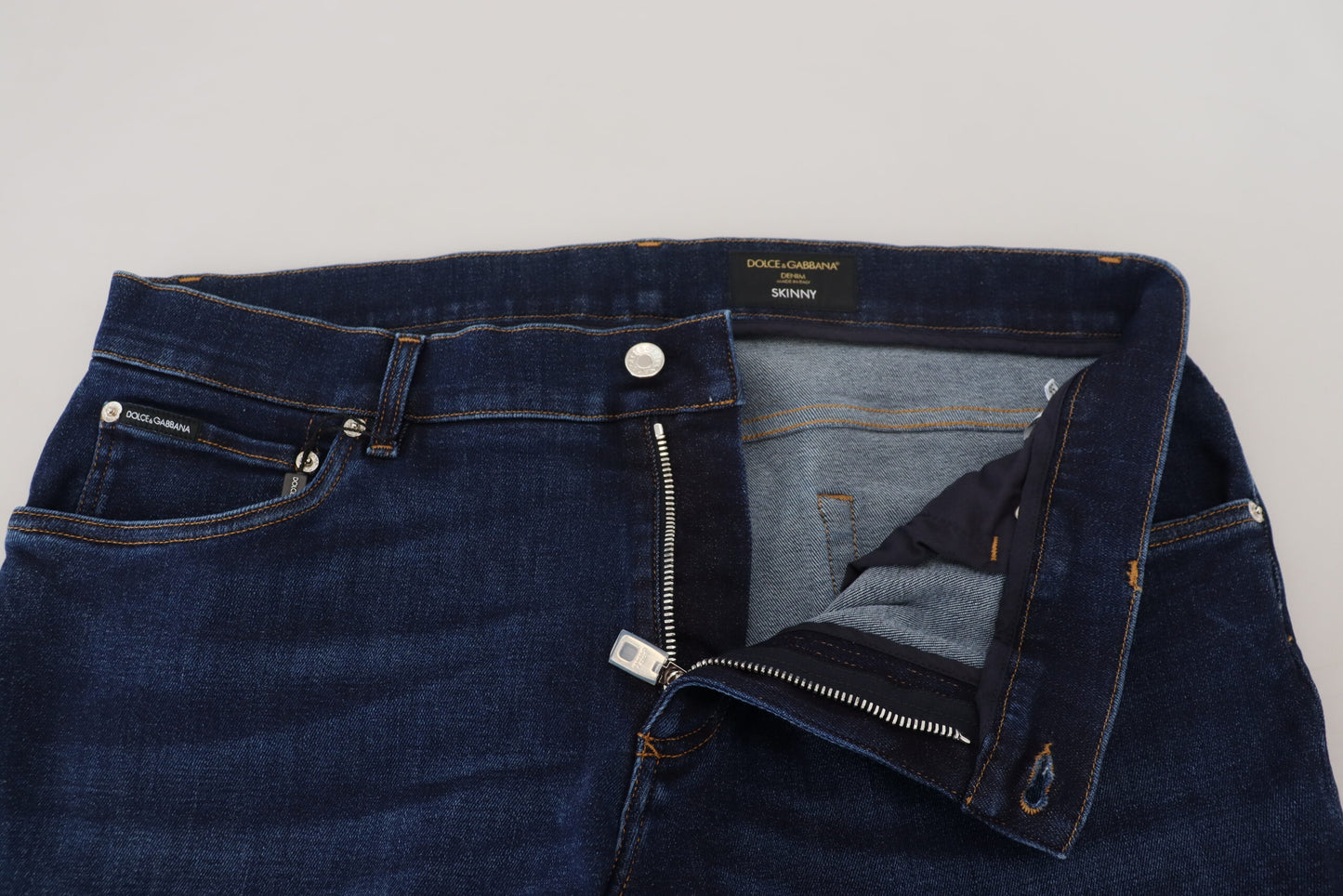 Dark Blue Cotton Denim SKINNY Jeans