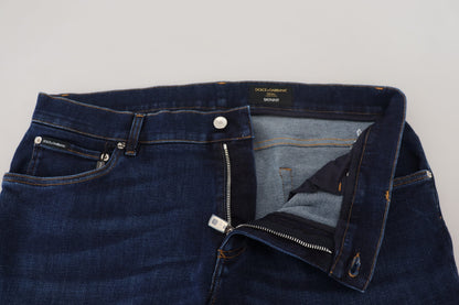 Dark Blue Cotton Denim SKINNY Jeans