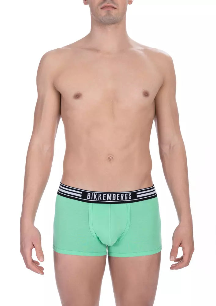 Green Cotton Men Underwear Trunk Twin Pack