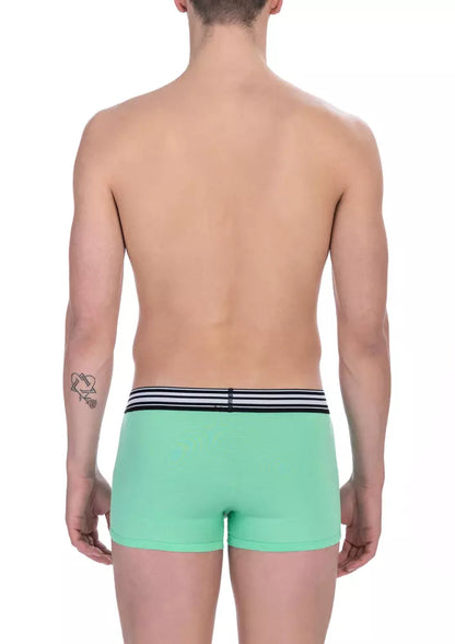 Green Cotton Men Underwear Trunk Twin Pack