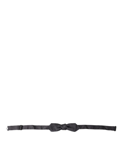 Dark Gray Silk Adjustable Neck Men Papillon Bow Tie