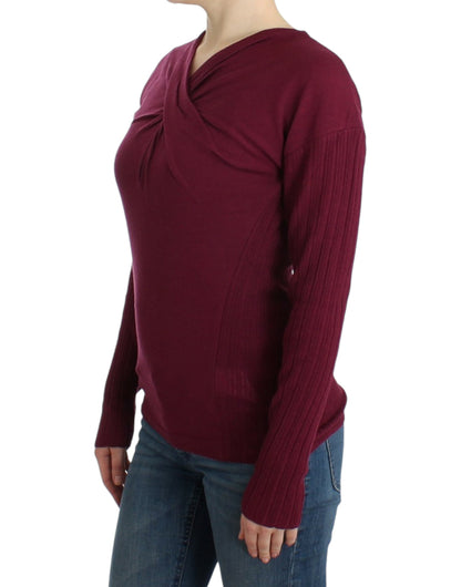Purple knitted wool sweater
