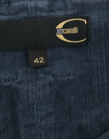 Blue corduroy pencil skirt