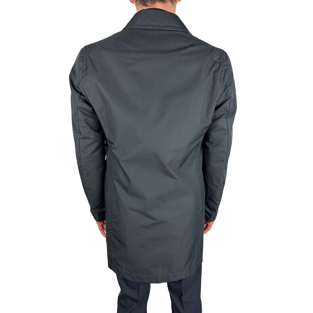 Blue Cotton Men Jacket