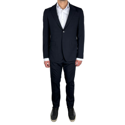 Blue Wool Men's Suit