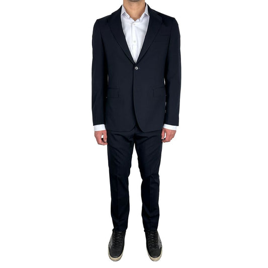 Blue Wool Men's Suit