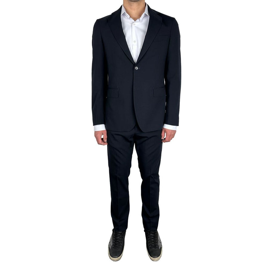 Blue Wool Men's Suit