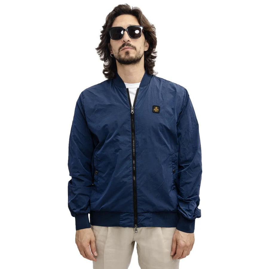Blue Nylon Men's Bomber Jacket