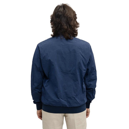 Blue Nylon Men's Bomber Jacket