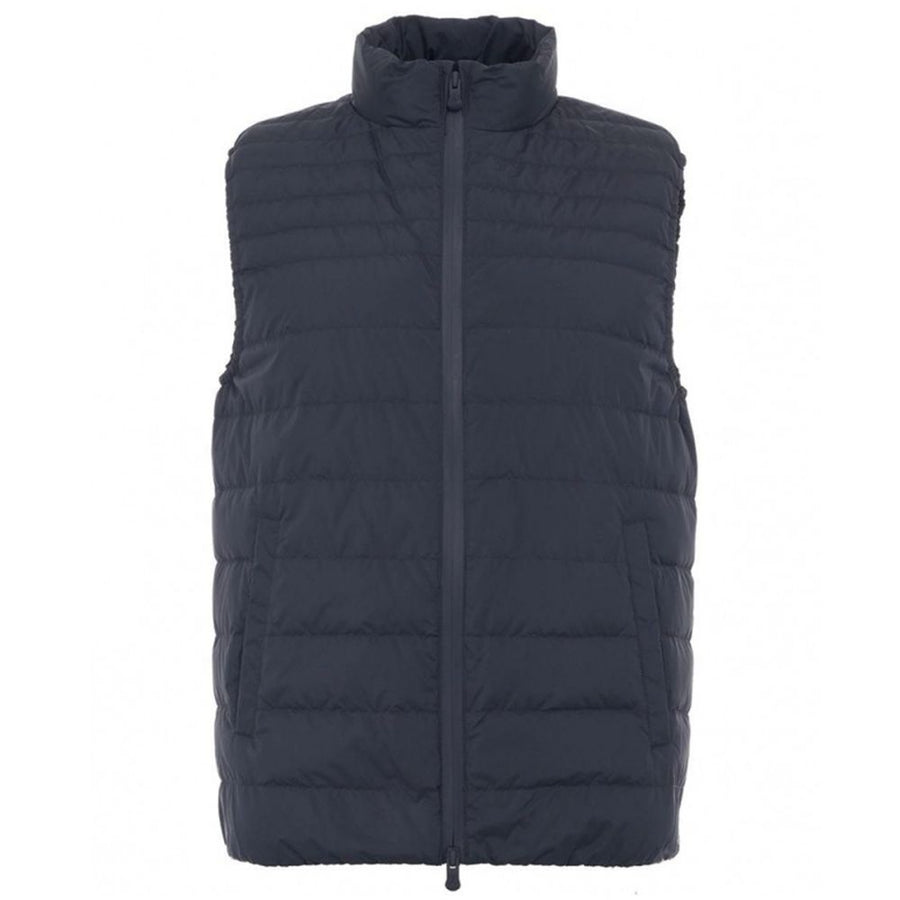 Blue Polyester Men Vest