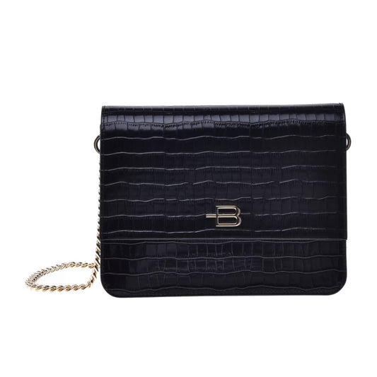 Black Calfskin Women Crossbody Bag