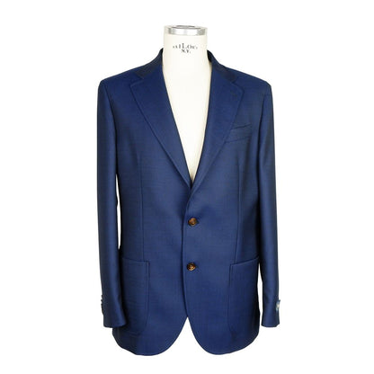 Blue Wool Men Blazer