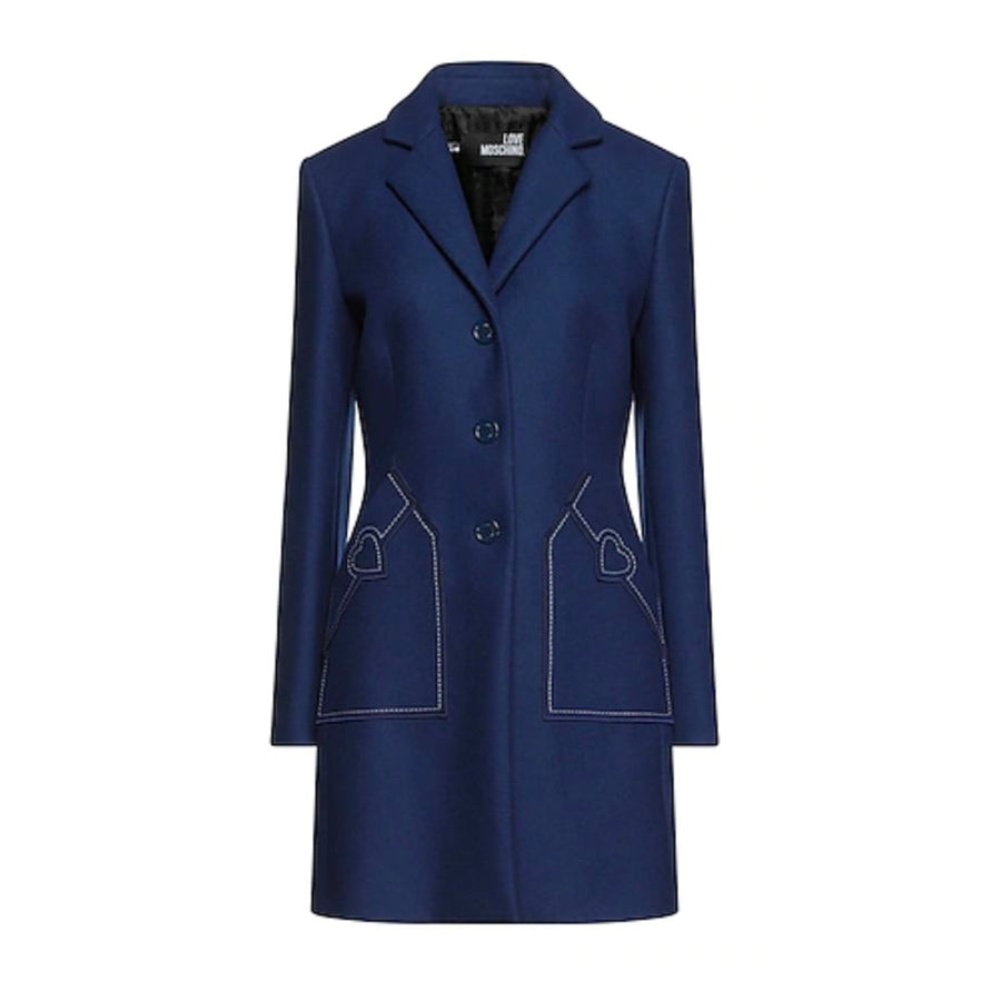 Blue Wool Women Coat