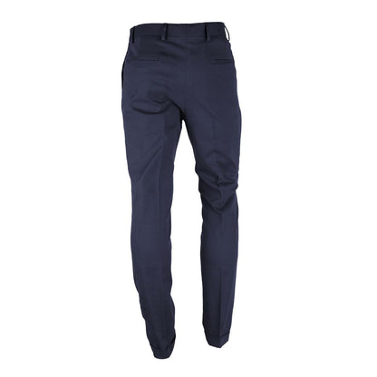 Blue Wool Men Trousers