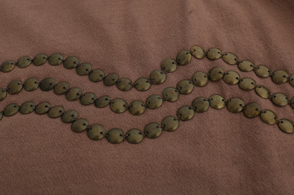 Brown Cotton Studded Sweater