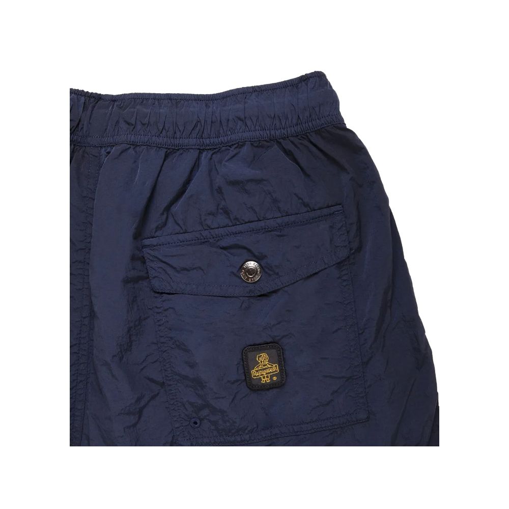 Blue Nylon Men Swim Trunk