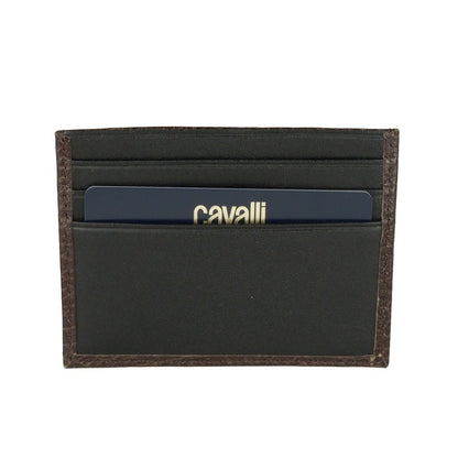 Brown Calfskin Men Card Holder