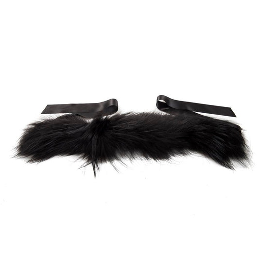 Black Raccoon Fur Women Neckwarmer