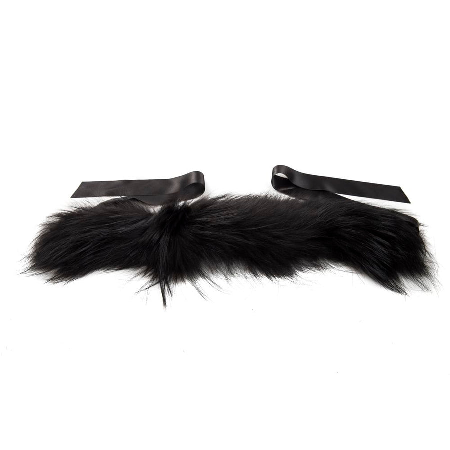 Black Raccoon Fur Women Neckwarmer