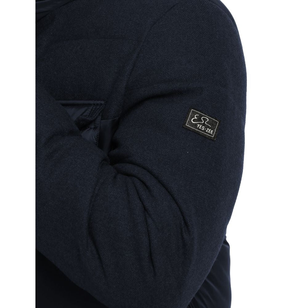 Blue Wool Men Jacket