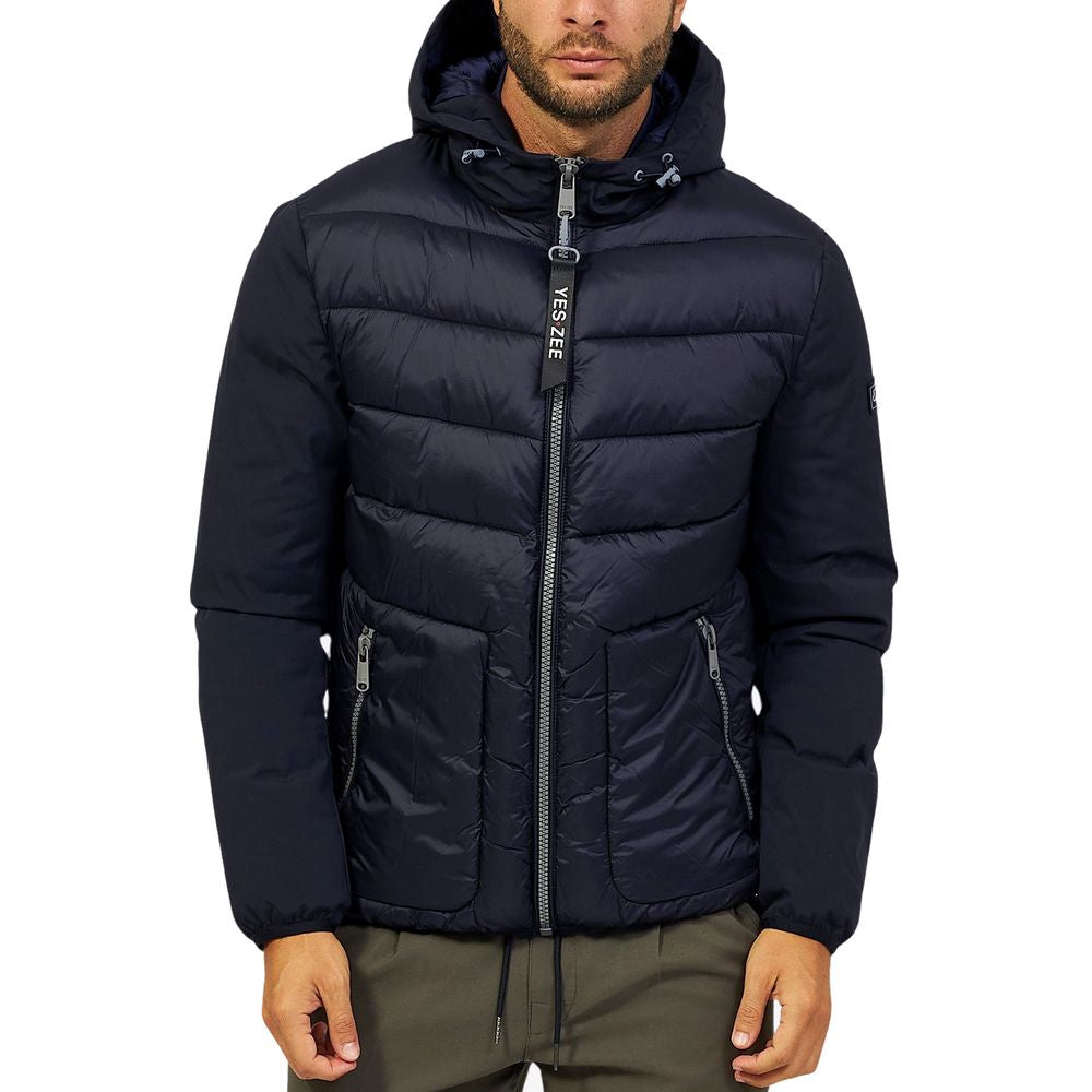 Blue Nylon Men Jacket