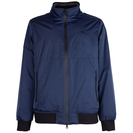 Blue Polyester Men Jacket
