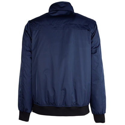 Blue Polyester Men Jacket