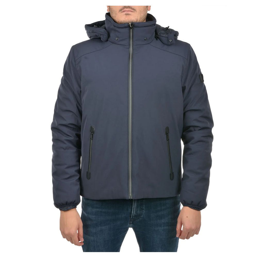 Blue Nylon Men Jacket