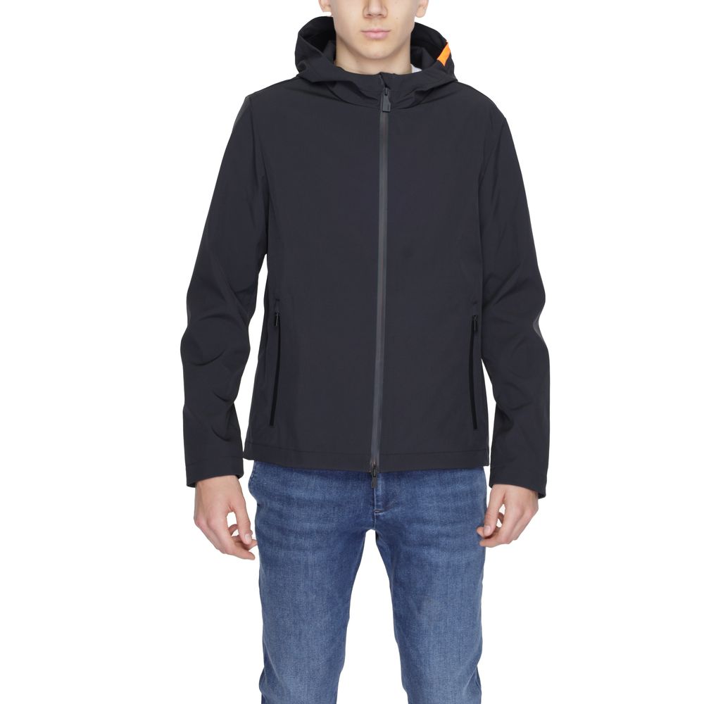 Black Polyester Jackets & Coat