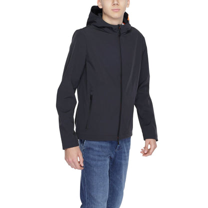 Black Polyester Jackets & Coat