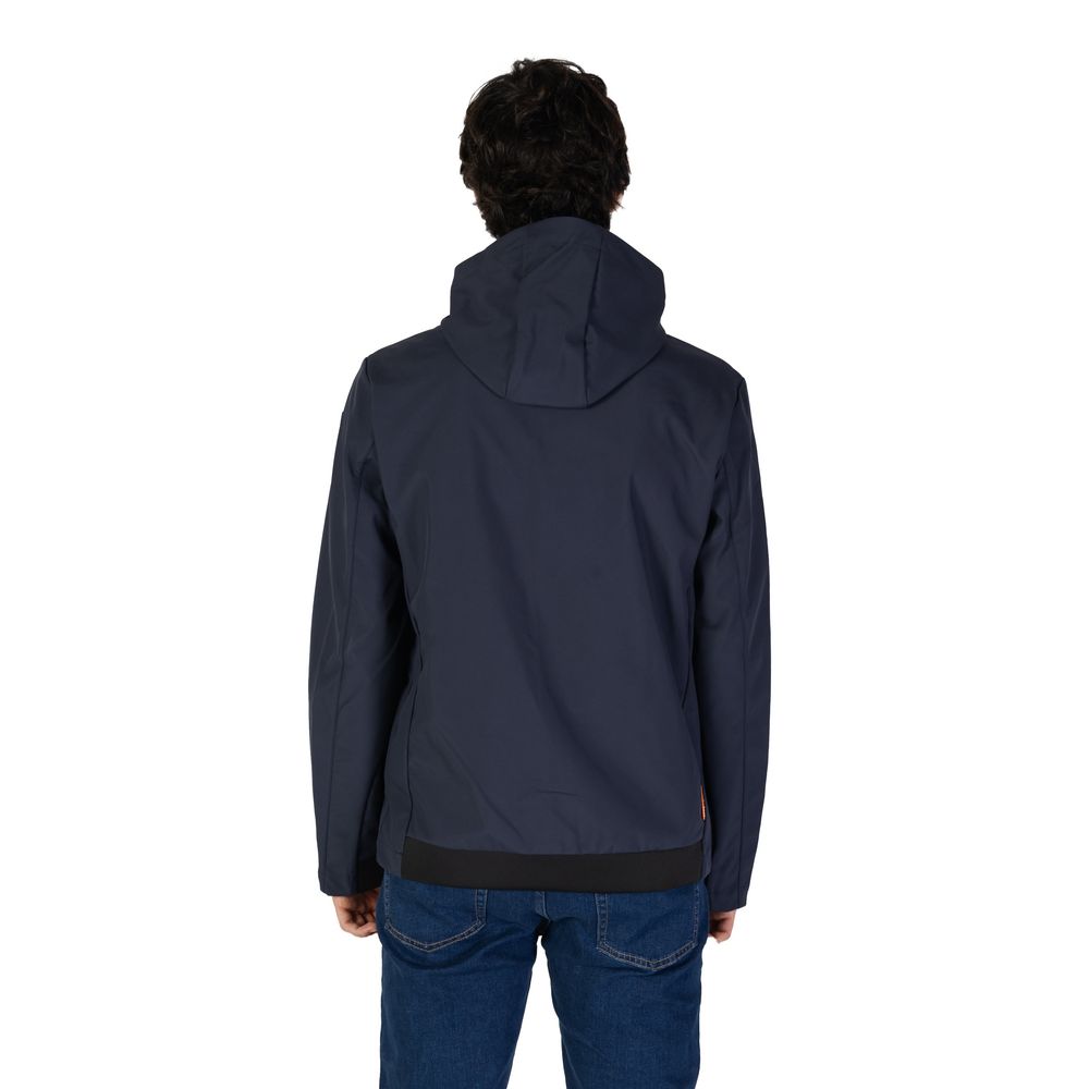 Blue Polyester Jackets & Coat