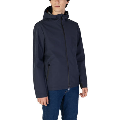 Blue Polyester Jackets & Coat