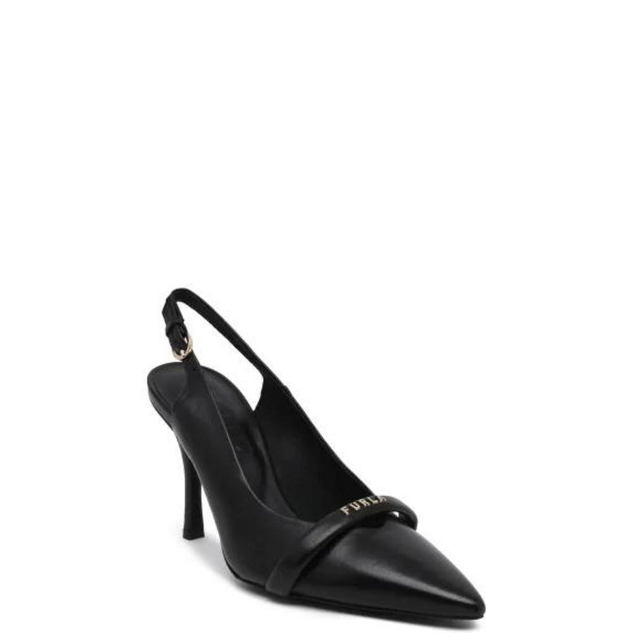 Black Leather High Heel