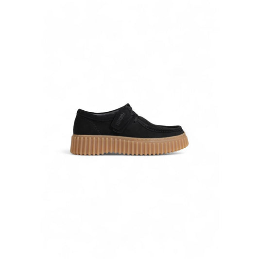 Black Suede Leather Platform