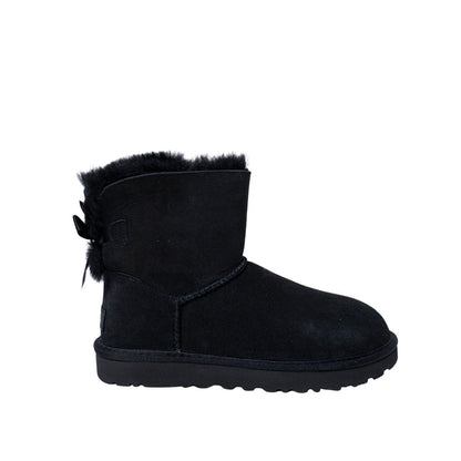 Black Suede Leather Ankle