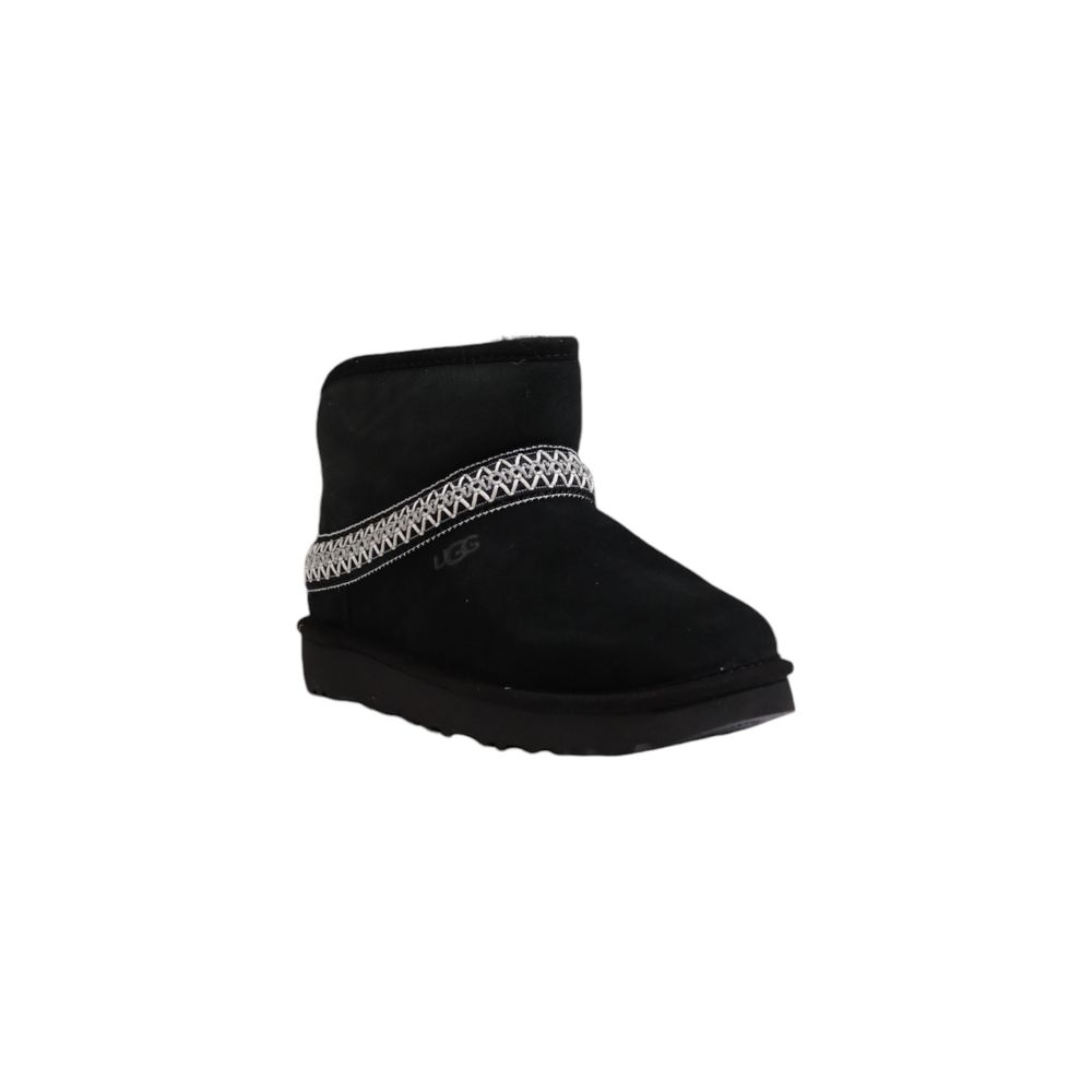Black Suede Leather Ankle