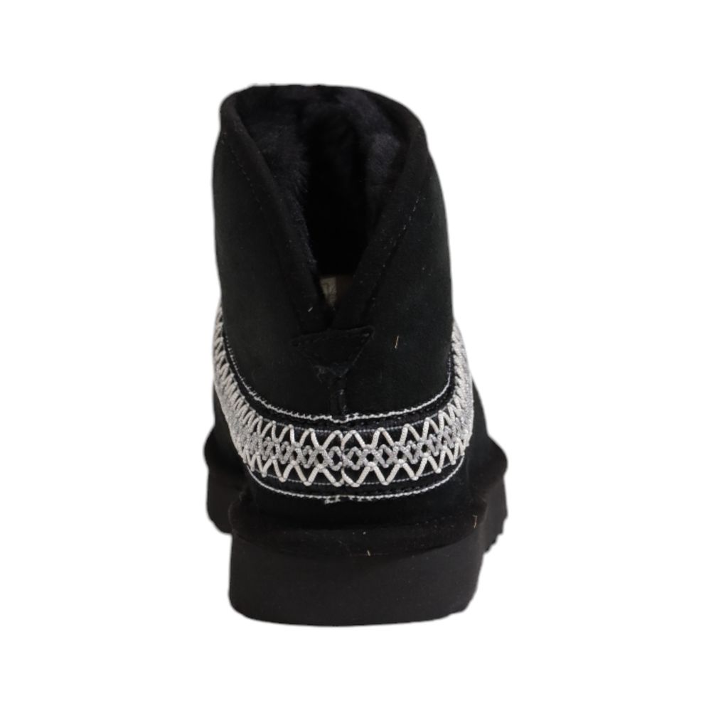 Black Suede Leather Ankle