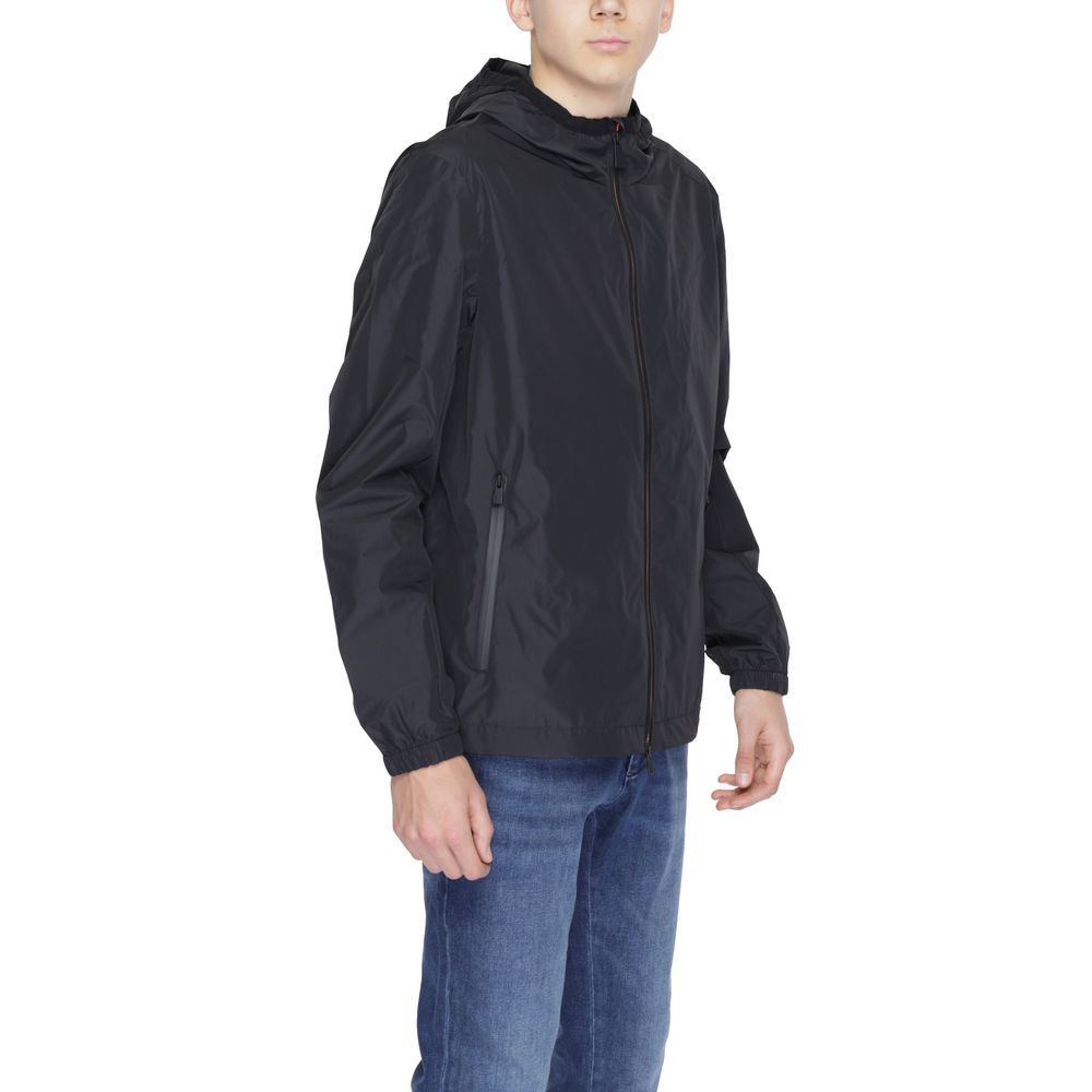 Black Polyester Jackets & Coat