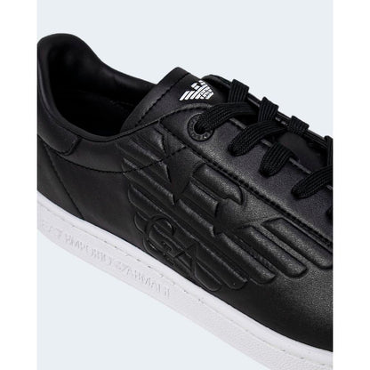 Black And White Polyethylene Low Top Sneakers