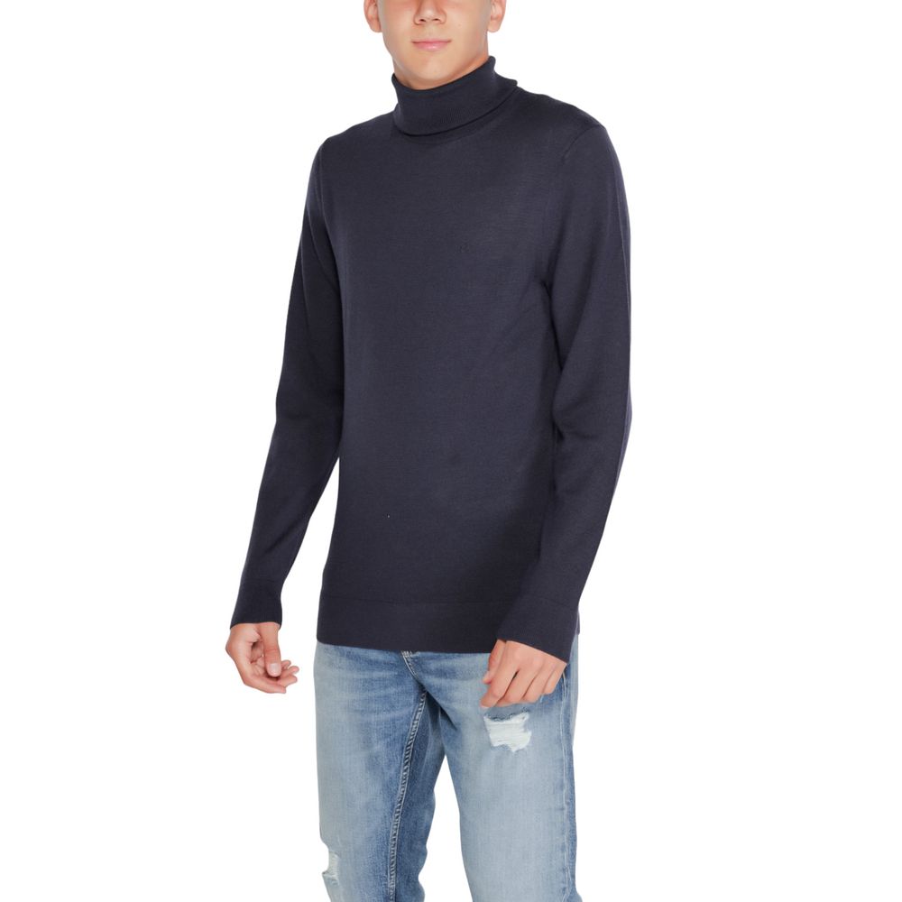 Blue Wool Turtleneck