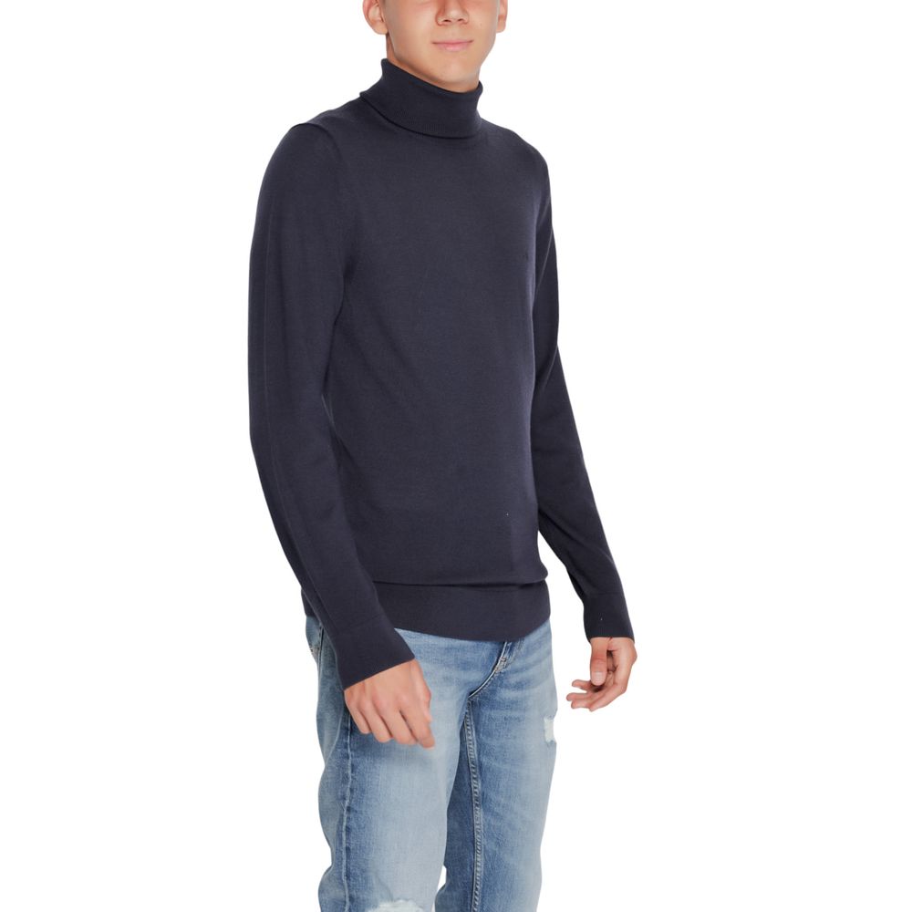 Blue Wool Turtleneck